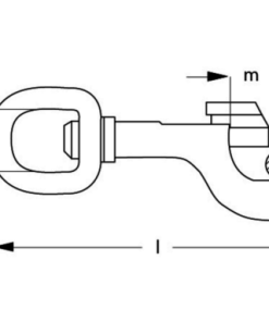 Swivel Eye Carabiner 'Turquoise' 65 mm-diemensions